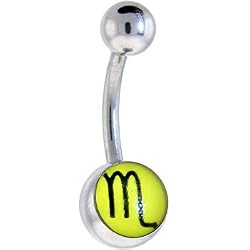 Zodiac Sign SCORPIO SYMBOL Logo Belly Button Ring