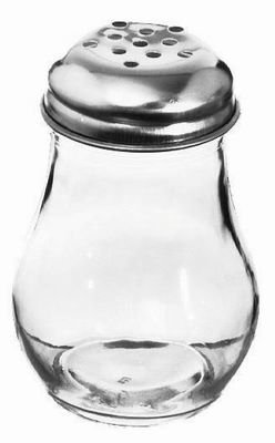 (Price/DZ)Johnson-Rose Cheese Shaker, 6 Oz, Slotted, Glass Jar, Stainless Steel Top, 6608