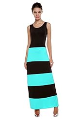 Tank Two-Toned Striped Print Colorblocking Bodycon Dress/Maxi Dress 