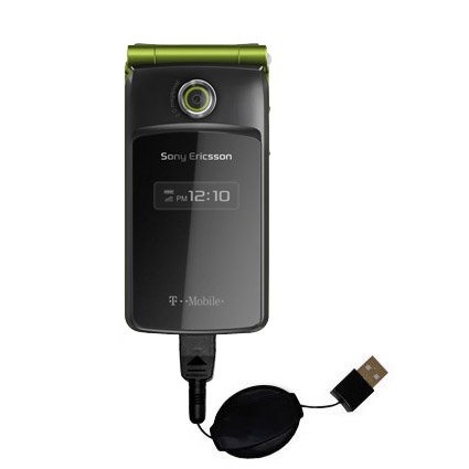 Retractable USB Cable for the Sony Ericsson TM506 with Power Hot Sync and Charge capabilities - Gomadic Brand w/ TipExchange Technology