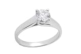 0.75 Ct Round E/VS Certified (Clarity Enhanced) Solitaire Diamond Engagement Ring in Platinum