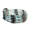 Magnetic Wrap Necklace/Bracelet - Blue Cloisenne 36 Inch in Length