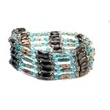 Magnetic Wrap Necklace/Bracelet - Blue Cloisenne 36 Inch in Length