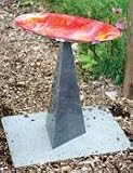 ECHO VALLEY Red and Orange Pyramid Birdbath