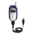 Coiled Power Hot Sync and Charge USB Data Cable w/ Tip Exchange for the Motorola V555 - Gomadic Brand