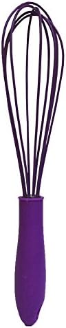 Liyzlj Grips Nylon Silicone Egg Whip Hand Whisk Whisk Shaker- 12inches (purple)