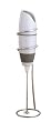 BonJour Frother, Automatic Battery Powered Caf? Latte with Stand, White/Gray