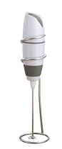 BonJour Café Latte Frother, Battery Powered, White/ Gray
