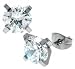 Jewelry Earrings 316L Stainless Steel,Cubic Zirconia WIDTH=8-mm Studs Hypo-allergenic