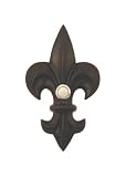 Large Brass Fleur De Lis Doorbell in Black Finish