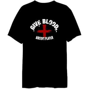 Give Blood, Airsoft Player Sport Herren T-Shirt (Schwarz, Größen X-Small - XXX-Large) Give Blood, Airsoft Player Sport Herren T-Shirt (Schwarz, Größen X-Small - XXX-Large)