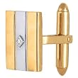 14K Two-Tone Gold Diamond Cuff-Links - 0.02 Ct.