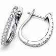 14kt White Gold Amiable Diamond Hoop Earrings