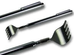 Boolavard2 x Chrome Plated Telescopic Extendible Back Scratcher, Pen Style by Boolavard® TM