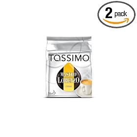 Mastro Lorenzo Crema Coffee, T-Discs for Tassimo Coffeemakers, 16-Count Packages (Pack of 2)