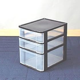 <b>Iris Shallow 3 Drawer Chest - (Black)</b>