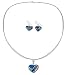 Dichroic art glass jewelry set, 'Hearts in Love'