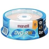 Maxell Dvd-Rw 2x Rewritable 15-Pack Spindle Compatible W/ Dvd-R/Rw Drives & Recorders