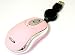 Mini optical usb mouse with retractable cable in pink