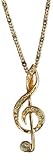Musaica Musical Gift - Treble Clef Necklace in Gold - B000UXV1S2