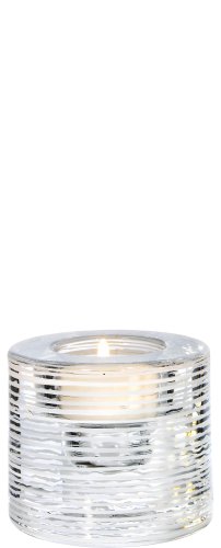 Kosta Boda Glimmer White Stripe Candlestick