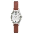 Timex 2C251 Women's Oval Silver-Tone Casual Watch with Red Genuine Leather Band