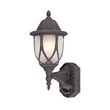 Garden Water Features & Outdoor Fountains item: Designers Fountain 2867MD-AG Capella Motion Detector - One Light Outdoor Wall Lantern, Autumn Gold Finish with Satin Crackled Glass