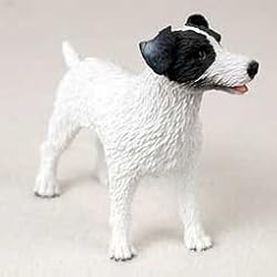 Jack Russell Rough Coat Black White Dog Figurine