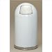 Metal Series 12 Gallon Dome Top Trash Can in White