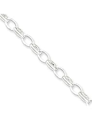 5mm, Sterling Silver, Oval Rolo Chain, 8 inch