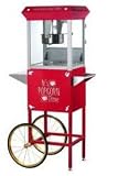 Great Northern Popcorn Red Popcorn Time 6 oz. Ounce Antique Popcorn Machine and Cart