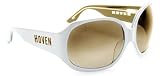 HOVEN FRANKIE 38-8109 WHITE-GOLD HANDMADE ACETATE FRAME BRONZE FADE LENS PLASTIC SUNGLASSES by