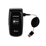 Retractable USB Cable for the Samsung SGH-A117 with Power Hot Sync and Charge capabilities - Gomadic Brand w/ TipExchange Technology