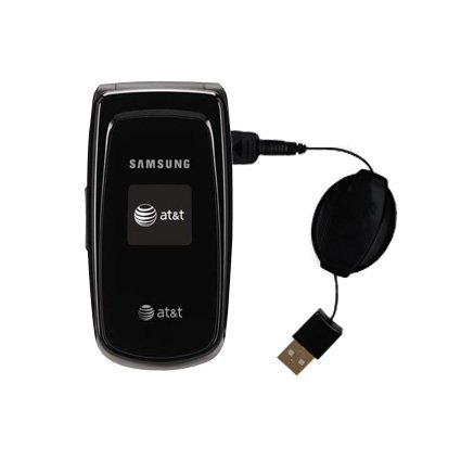 Retractable USB Cable for the Samsung SGH-A117 with Power Hot Sync and Charge capabilities - Gomadic Brand w/ TipExchange Technology