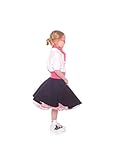 Hip Hop 50s Shop 7 Piece Child Poodle Skirt Outfit, Size 8 Black w/ Pink