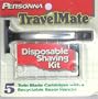 Personna Travelmate Razor w/ 5 Twin Blades Cartridges (Plastic Razor), 1 Each (Holds All Trac II Blades)