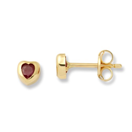 Miore Kinder-Ohrstecker Herz 750 Gelbgold Rubin MK028E im Preisvergleich 