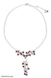 Pearl and garnet necklace, 'Lush Berries' 0.6