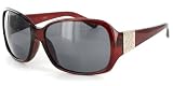 Beachcomber Fashion Bifocal Sunglasses with Large Lenses for Youthful, Stylish Women (Red w/ Smoke Lens +2.00)