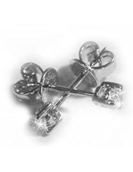 VS 0.20Ct Round Diamond Solitaire Stud Earrings 14K Gold