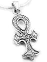 Sterling Silver Vampires Blood Cross ANKH Charm Pendant
