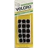 Sticky-Back Dot Strip Velcro Fasteners, Black, 5/8, 15 Sets/Pack VEK90069