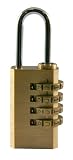Ultra Hardware 55050 3/4-Inch Four Dial Resettable Backpack and Luggage Combination Padlock, Solid Brass