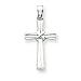 14k White Gold Cross Pendant