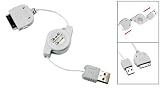 Cellet Apple iPod 20G, 40G, 40G Photo, 60G Photo, Mini iPod, Nano, 4th and 5th Generation Retractable Data Cable (USB)- retail packaging