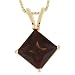14k Yellow Gold 6mm Princess Cut Garnet 4-Prong Pendant, 18