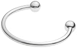 Image of Silver Solid Plain Ball Ended Torque Bangle