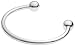 Silver Solid Plain Ball Ended Torque Bangle