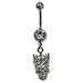 Stainless Steel Belly Ring with Clear Australian