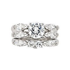 11mm CZ Wedding Set With 7mm CZ Stone